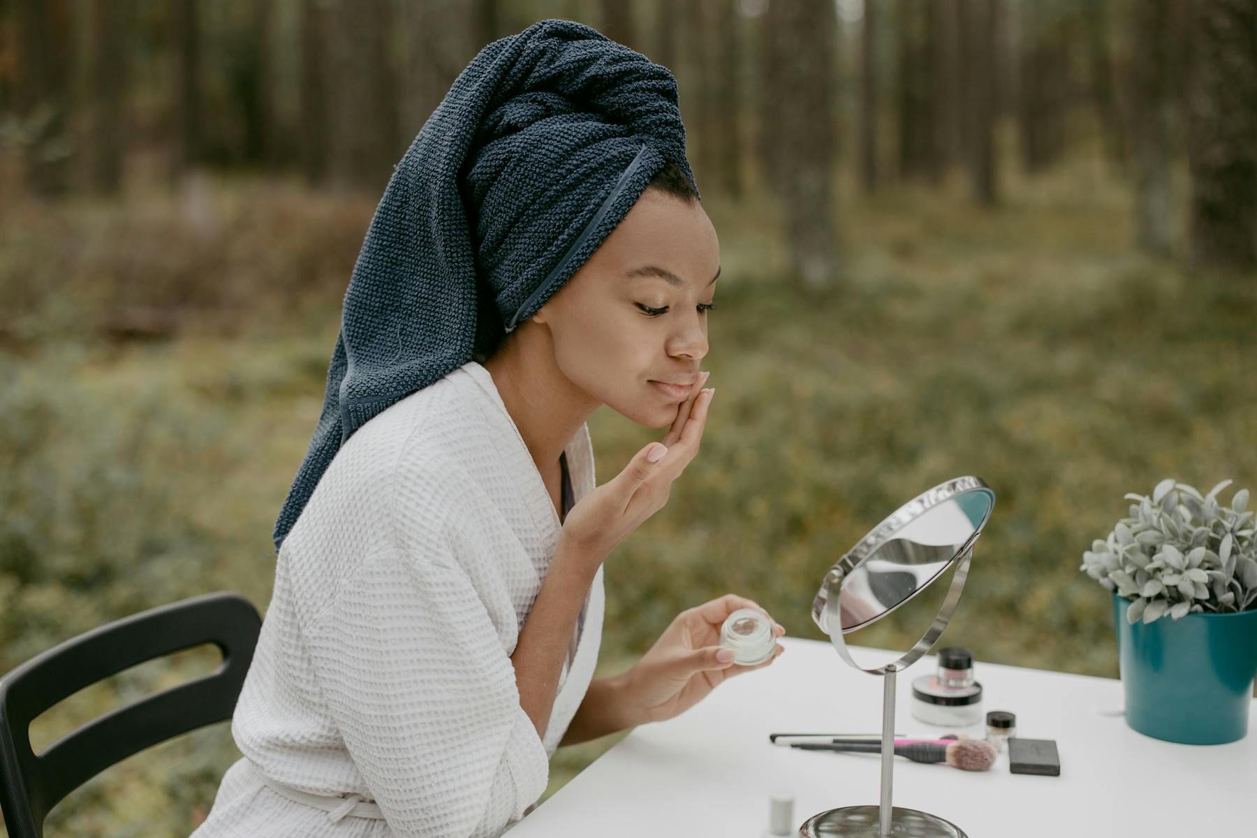 A calm morning skincare ritual